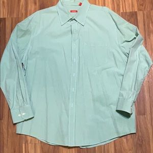 IZOD XL Button Down Shirt Green Checker
